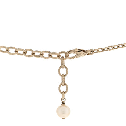 Chanel Crystal Pearl CC Long Necklace Silver 5 of 7