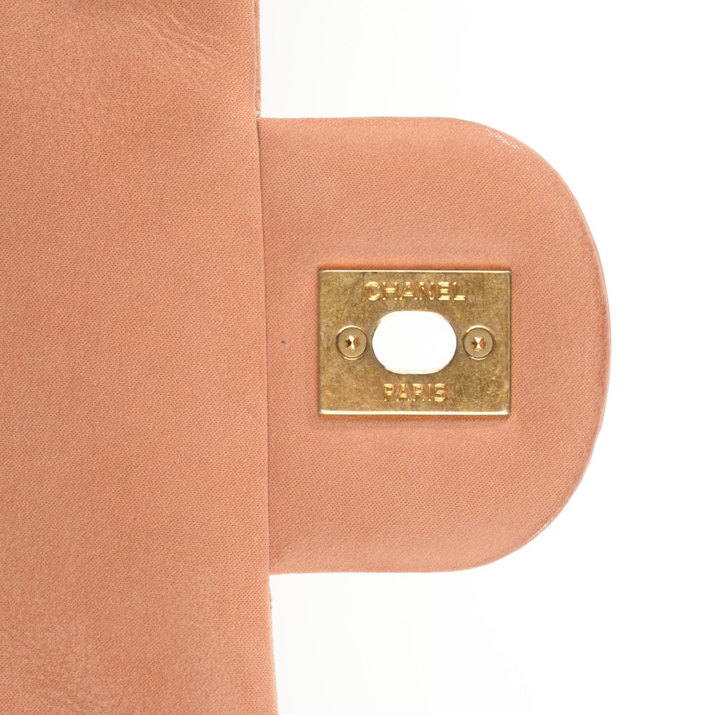 Iridescent Calfskin Chic Quilt Small Flap Beige