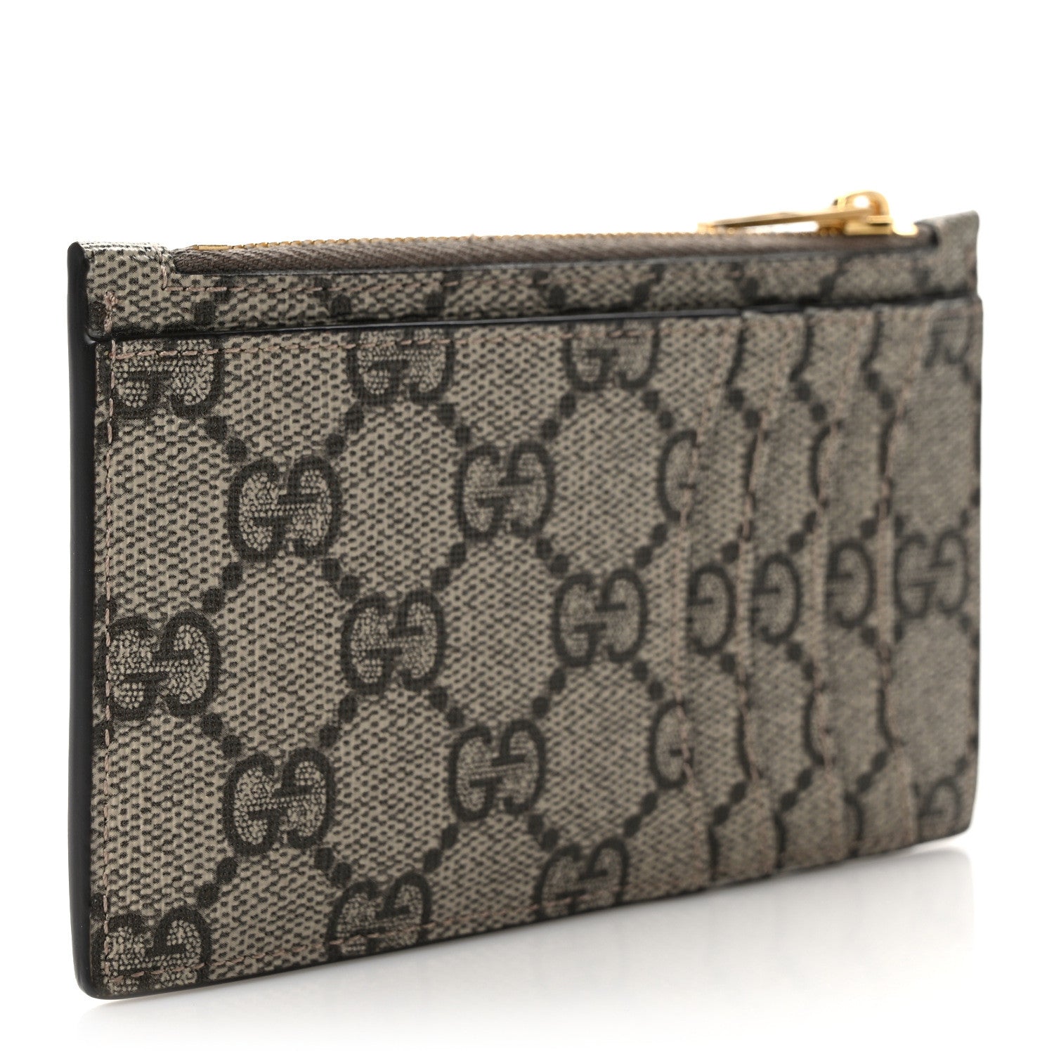 Gucci X BALENCIAGA GG Supreme Monogram Zip Card Case Beige Ebony 3 of 7
