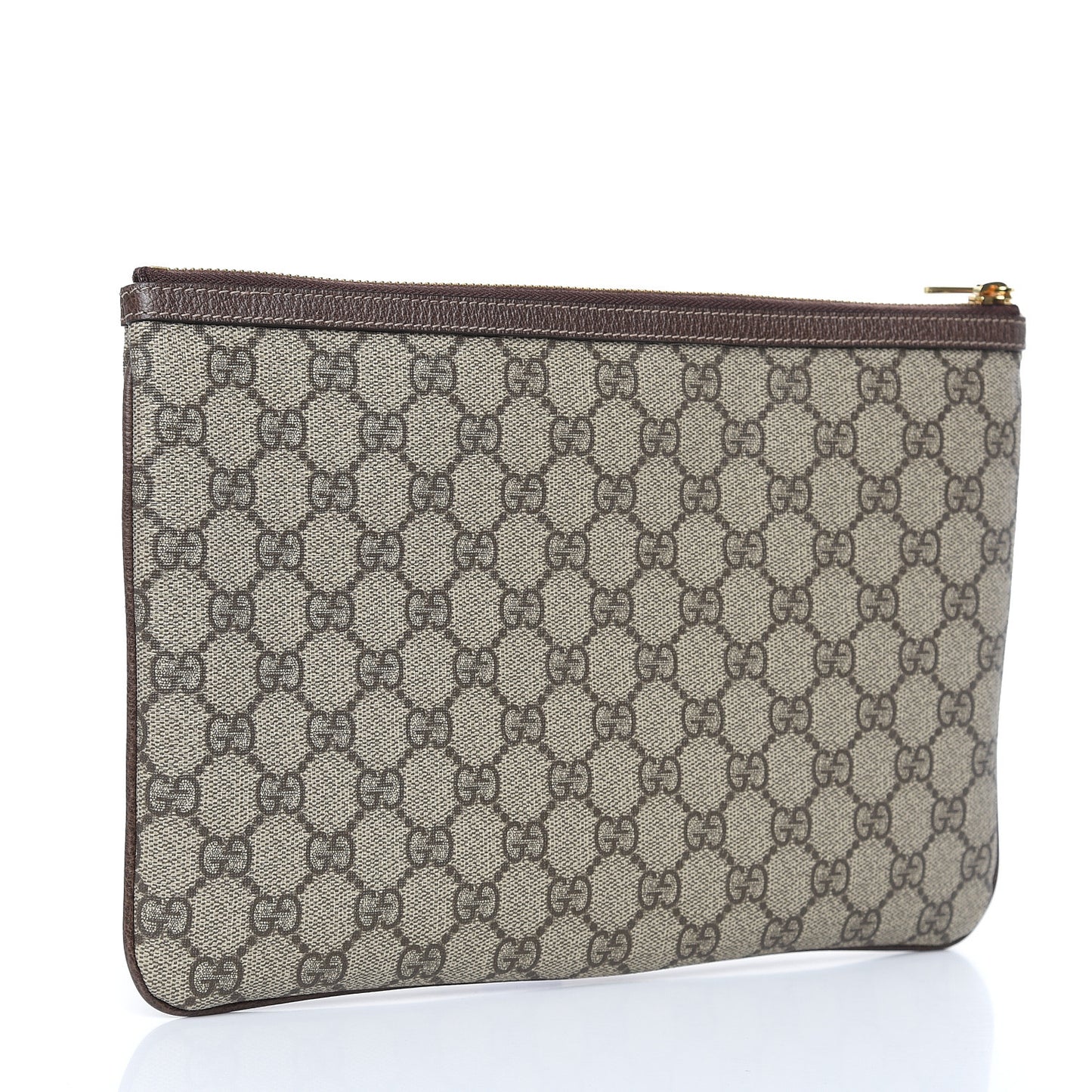 GG Supreme Monogram Large Ophidia Pouch Clutch Brown
