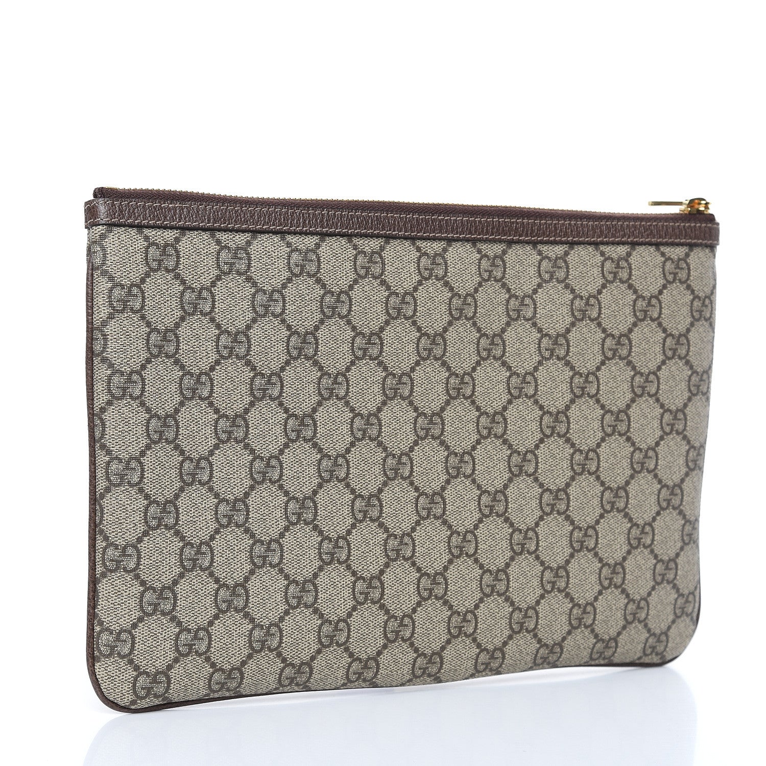 Gucci GG Supreme Monogram Large Ophidia Pouch Clutch Brown 3 of 8