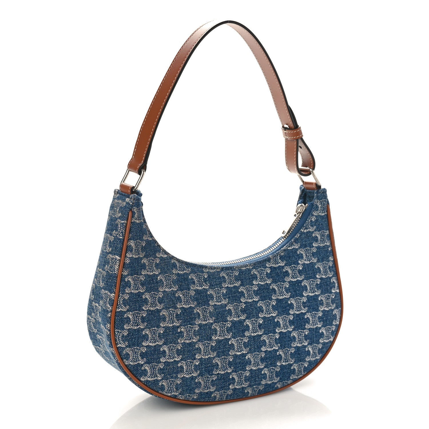 Celine Denim Triomphe Ava Shoulder Bag Blue 2 of 7