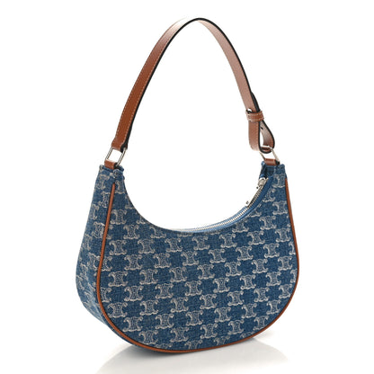 Celine Denim Triomphe Ava Shoulder Bag Blue 2 of 7