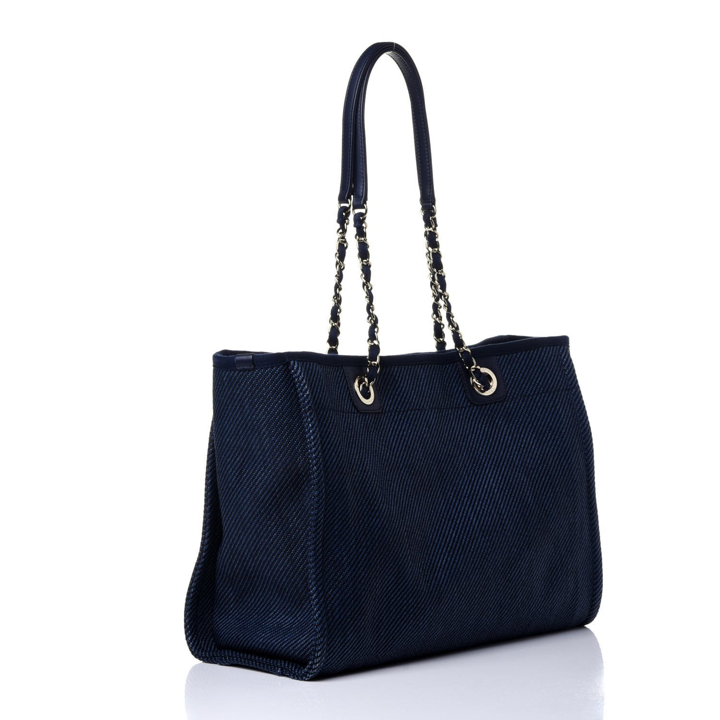 Mixed Fibers Small Deauville Tote Navy Blue