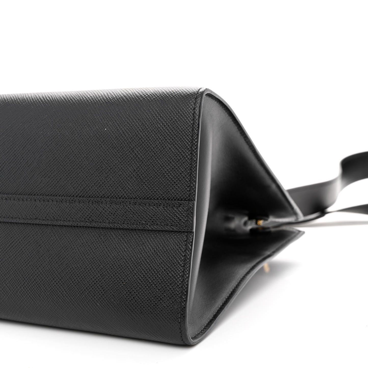 Saffiano Cuir Calfskin Medium Monochrome Top Handle Tote Black