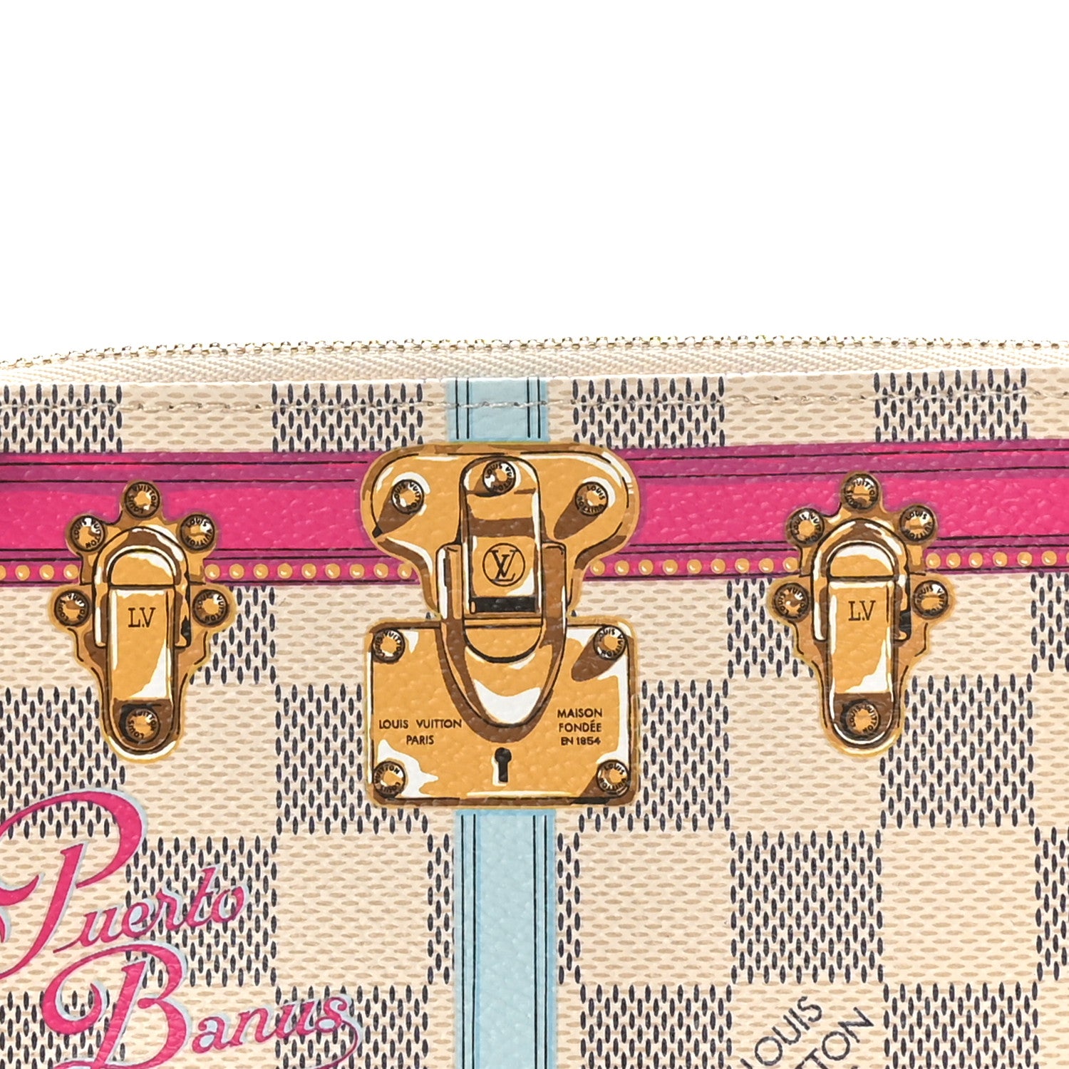 Louis Vuitton Damier Azur Summer Trunks Puerto Banus Mini Pochette Accessories 8 of 9