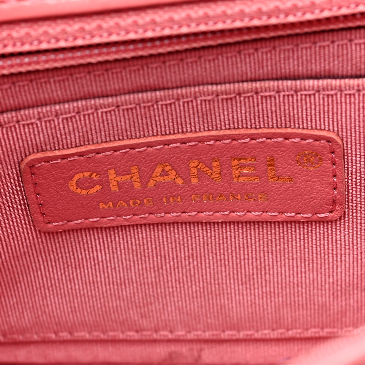 Calfskin Chevron Quilted Mini Statement Flap Pink