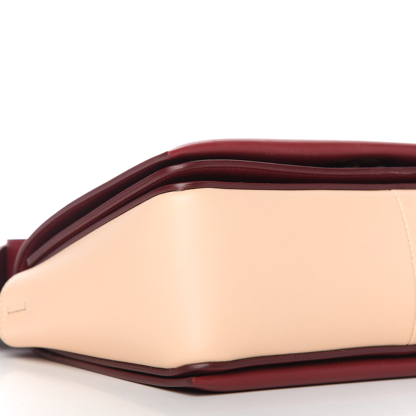 Shiny Smooth Calfskin Medium Frame Shoulder Bag Ruby Nude