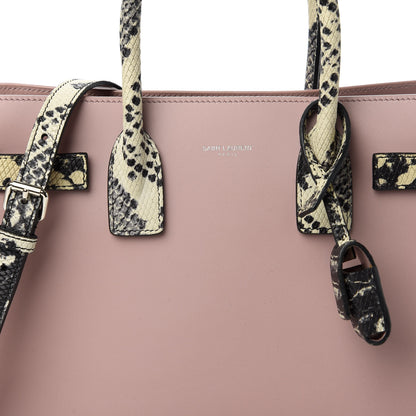 Saint Laurent Calfskin Python Embossed Small Sac De Jour Powder Pink 9 of 9