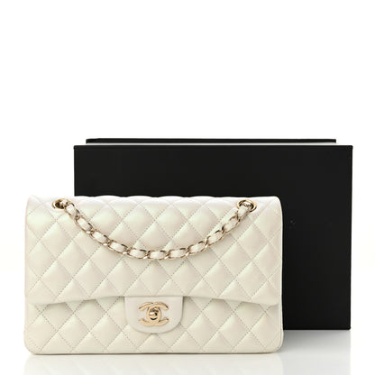 Chanel Iridescent Calfskin Quilted Medium Double Flap White White 12 of 12