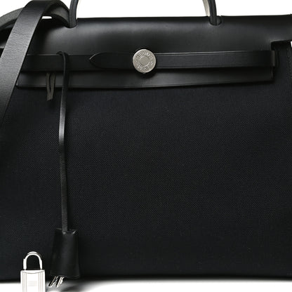 Hermes Military Toile Vache Hunter Herbag Zip PM 31 Black 7 of 14