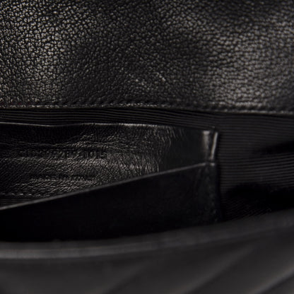 Saint Laurent Sheepskin Matelasse Chevron Monogram Classic Baby Chain Bag Black 8 of 11