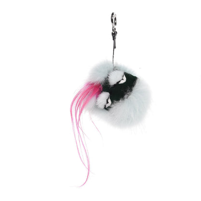 Fendi Fox Rabbit Goat Mink Fur Vitello Flamingo Bagood Monster Bag Bug Charm Light Blue 1 of 4