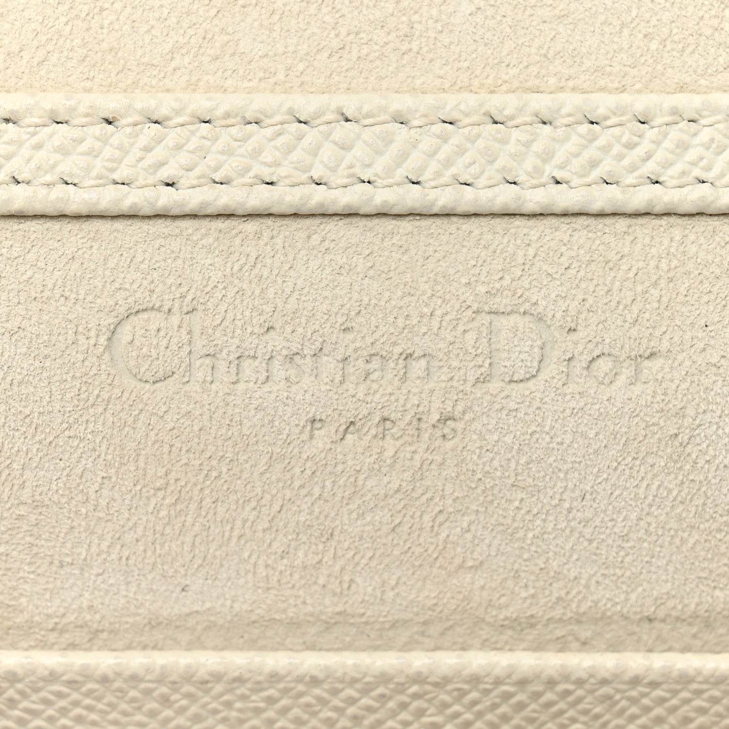 Christian Dior Grained Calfskin Saddle Chain Pouch Off White 6 of 11
