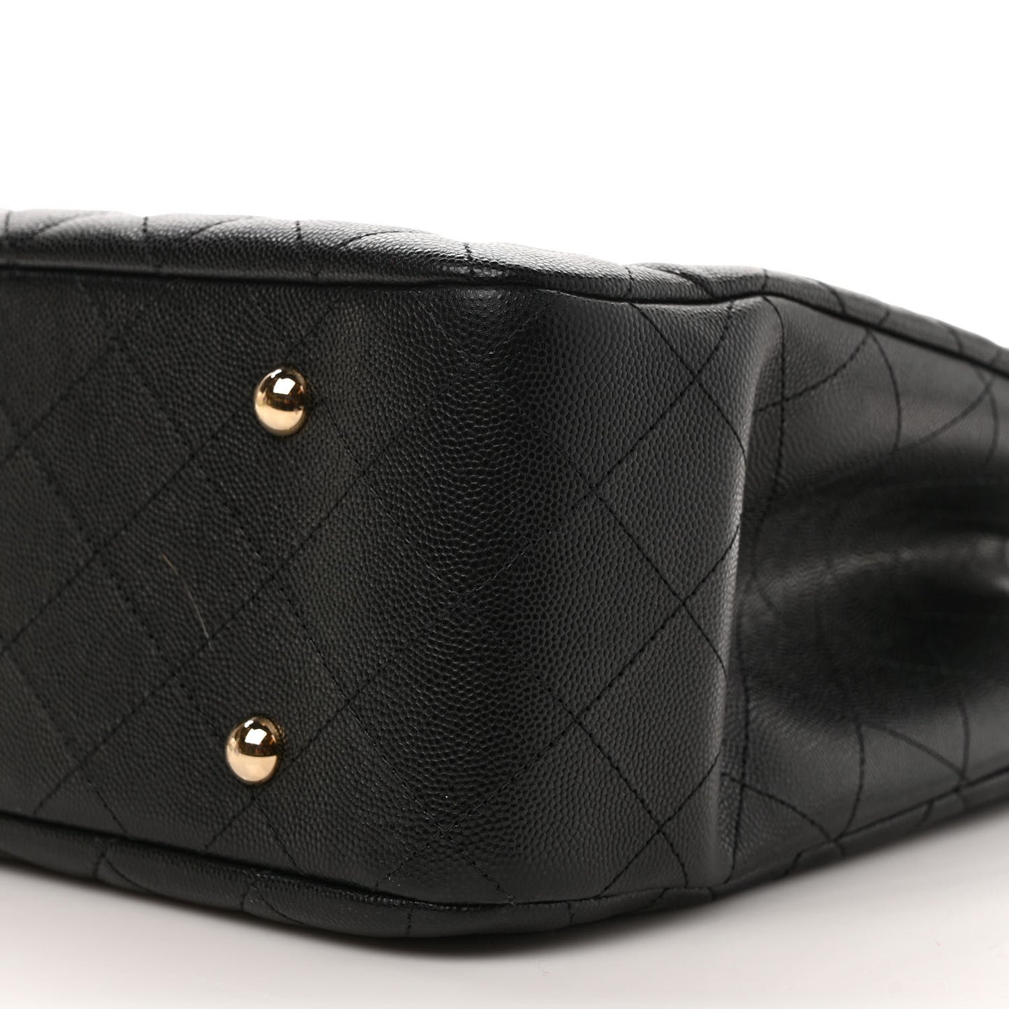Caviar Quilted Large Shopping Tote Black