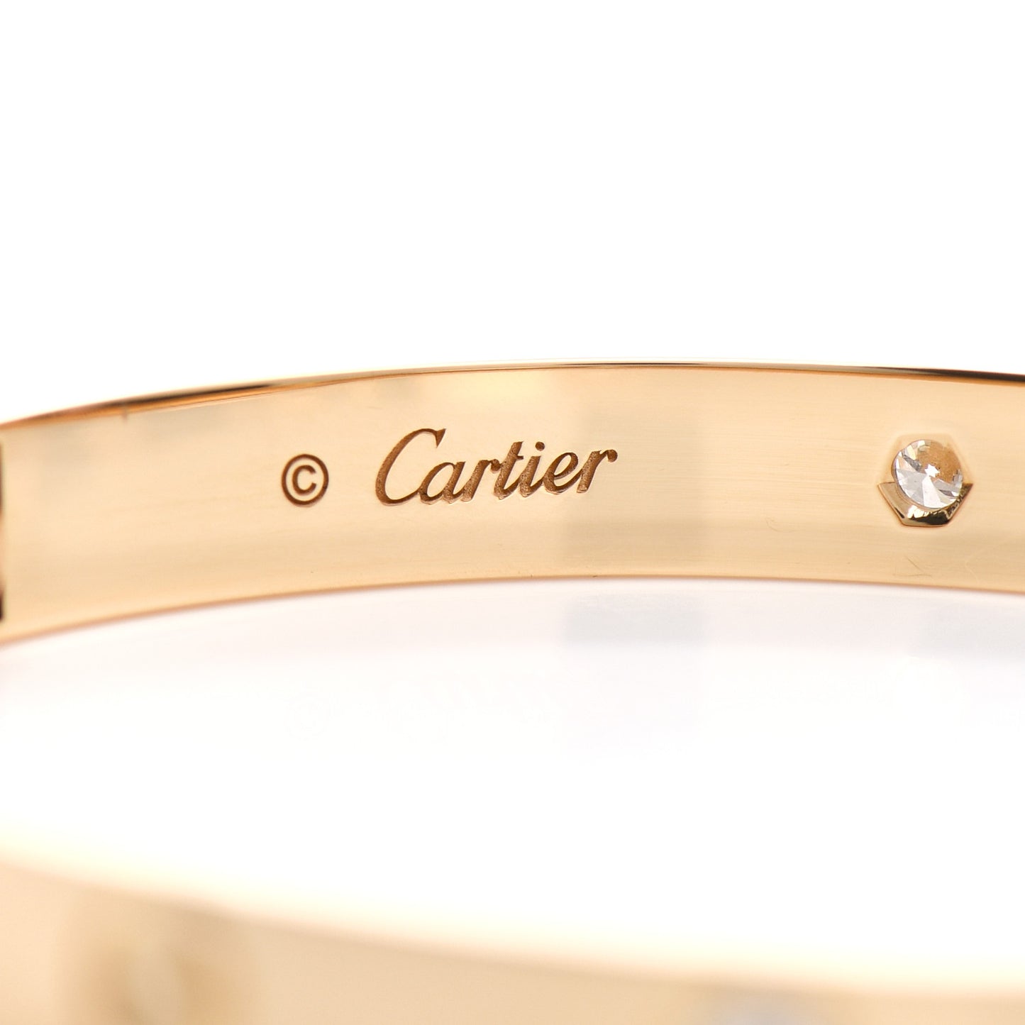 18K Yellow Gold 4 Diamond LOVE Bracelet 18