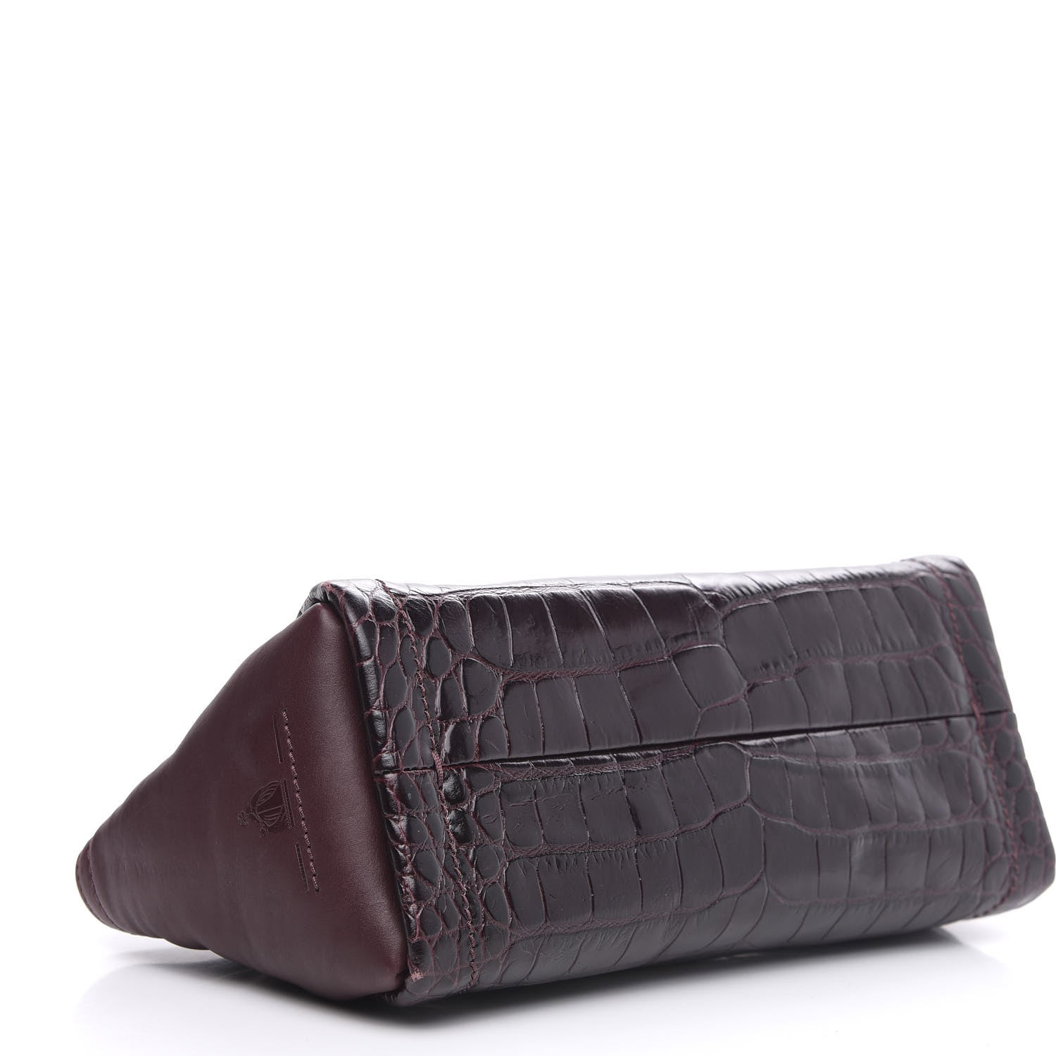Lanvin Crocodile Stamped Calfskin Trilogy Clutch Aubergine 4 of 13