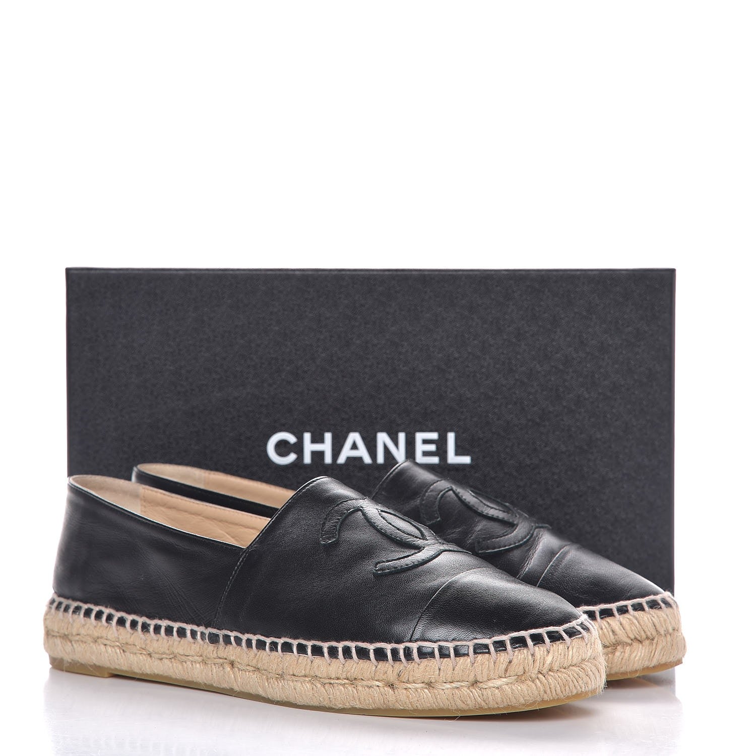 Chanel Lambskin CC Espadrilles 40 Black 10 of 10