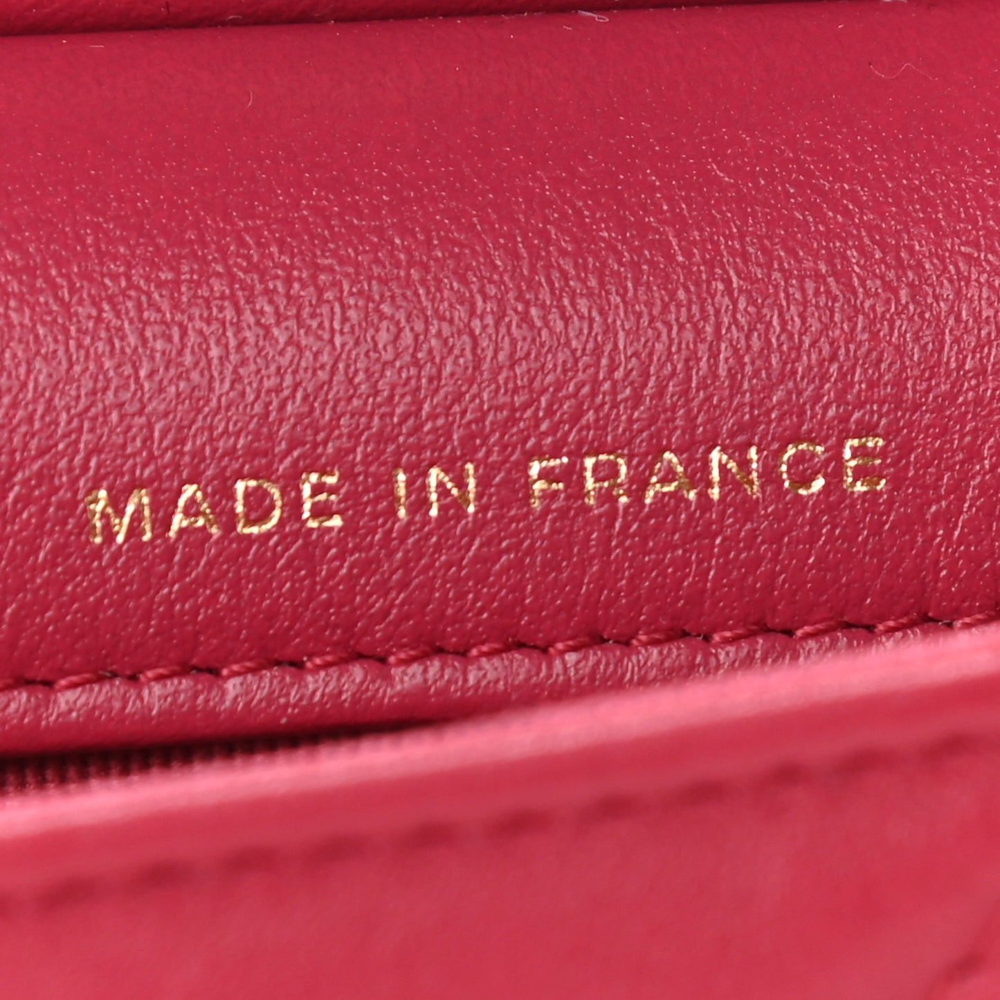 Calfskin Quilted Lady Handle Flap Card Holder With Chain Dark Pink