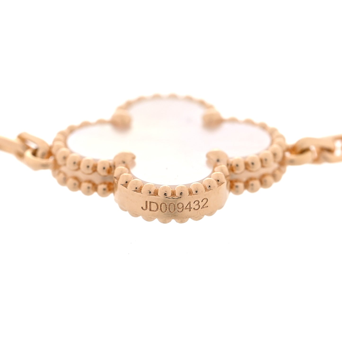 18K Yellow Gold Mother of Pearl 5 Motifs Vintage Alhambra Bracelet