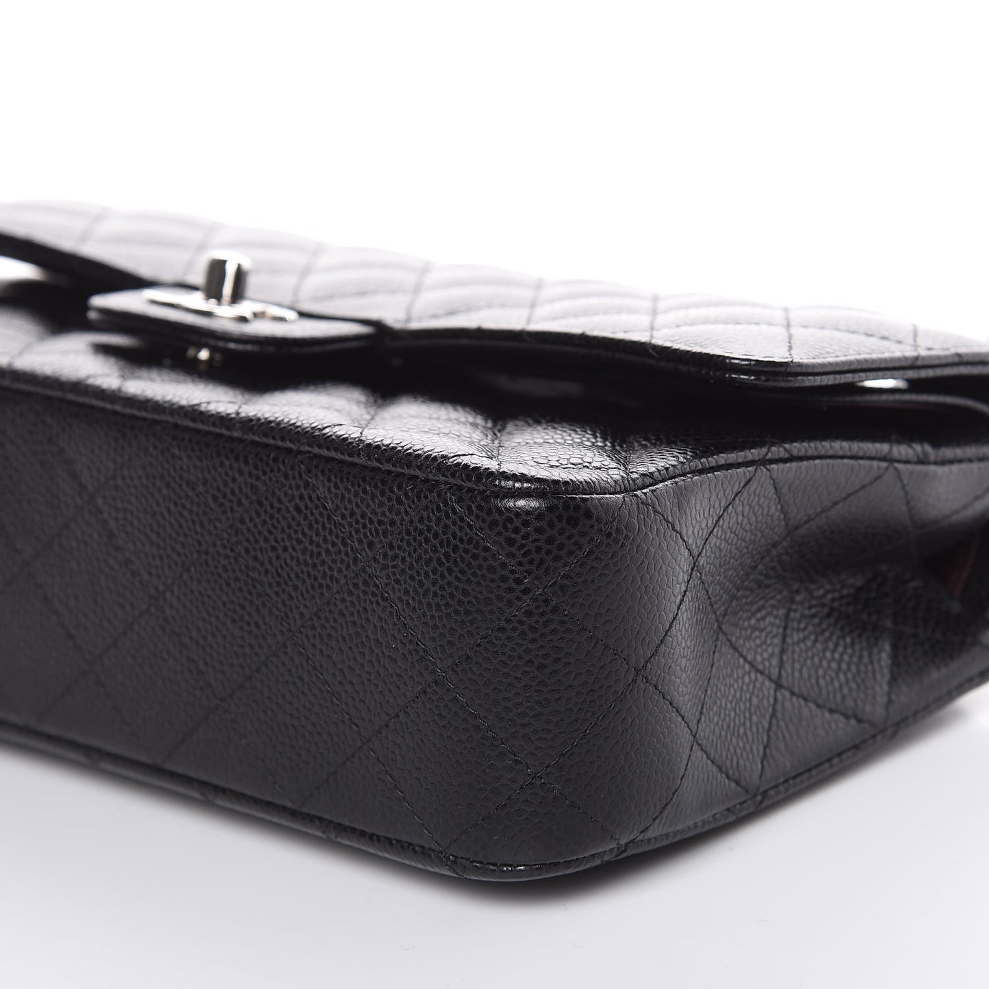 Caviar Quilted Medium Double Flap Black