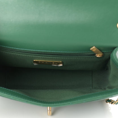 Chanel Lambskin Quilted Chain Infinity Top Handle Flap Green 5 of 10