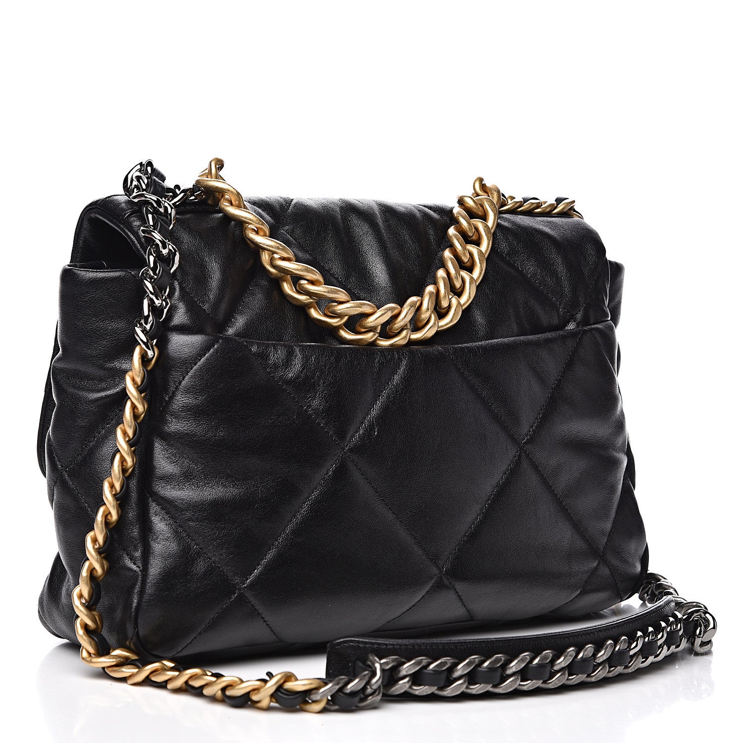 Chanel Lambskin Quilted Large 19 Flap Black 2 of 14