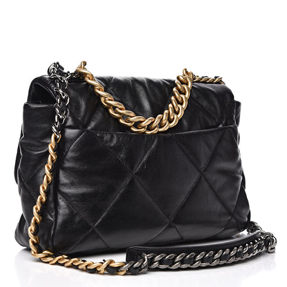 Chanel Lambskin Quilted Large 19 Flap Black 2 of 14