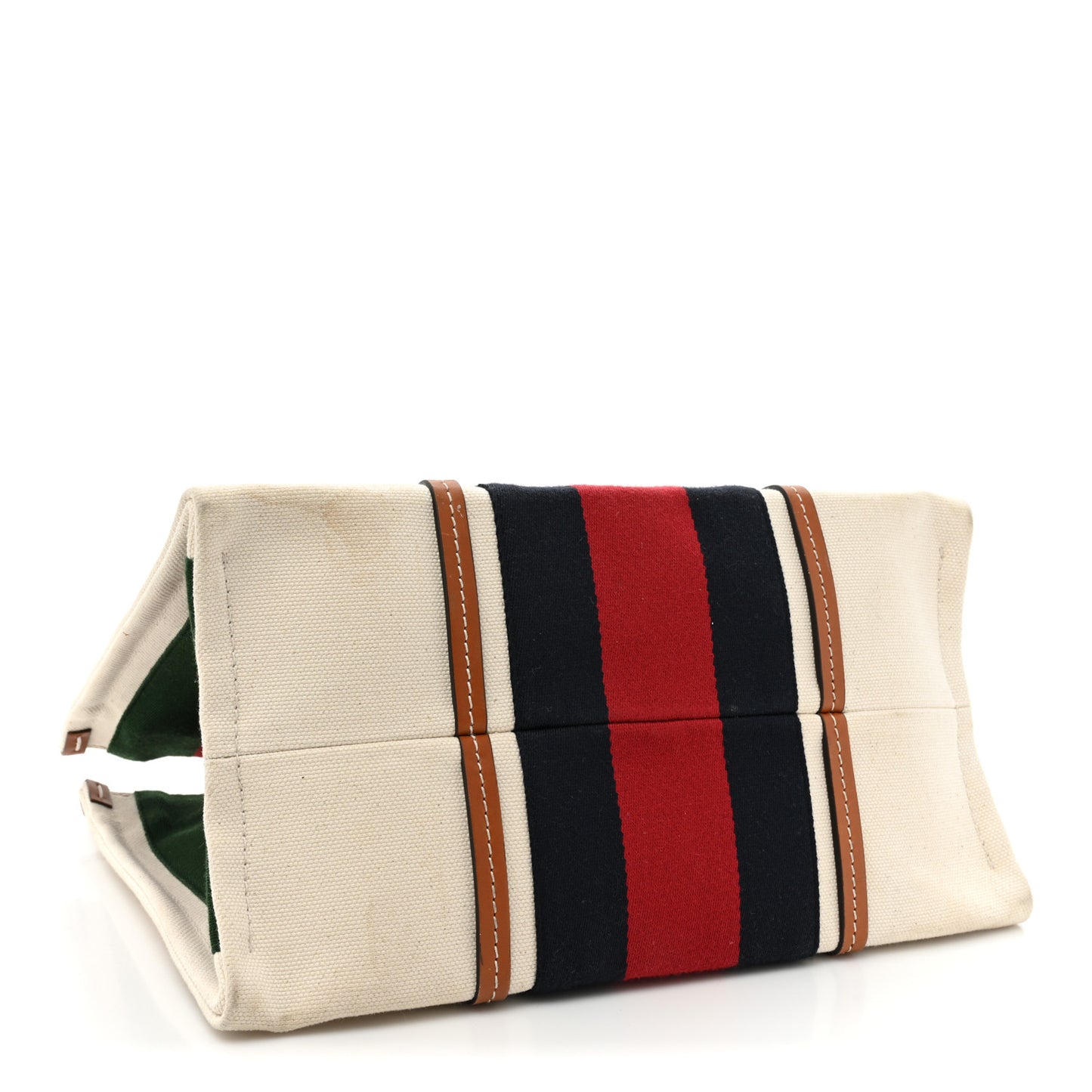 Canvas Calfskin Web Small Interlocking G Tote Bag Red Blue