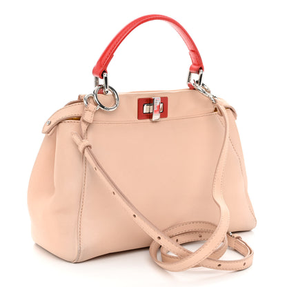 Fendi Nappa Colorblock Mini Peekaboo Iconic Satchel Plaster Sunflower Papavero 3 of 11