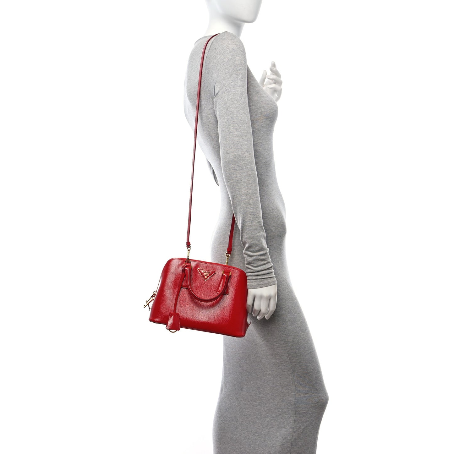Saffiano Vernice Small Promenade Tote Rosso