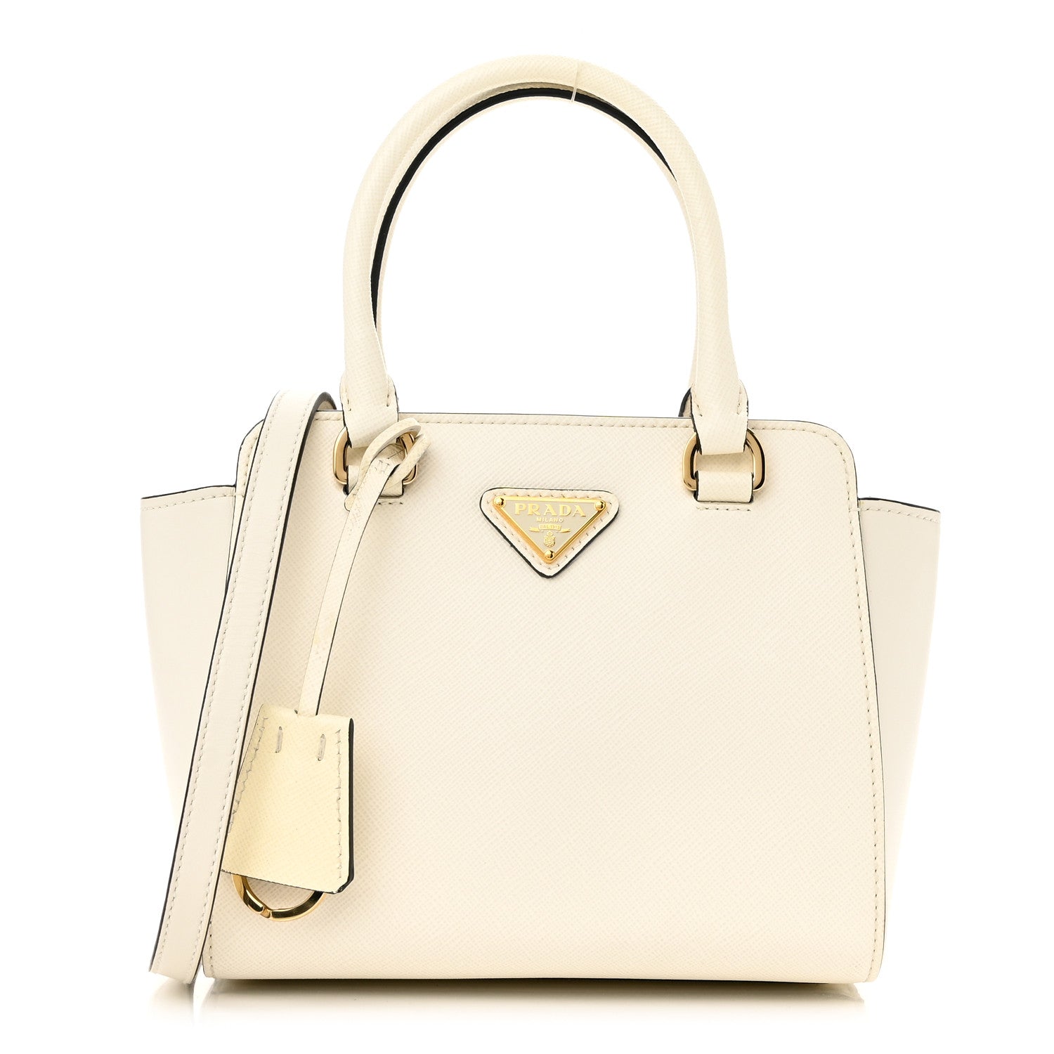 Prada Saffiano Soft Calfskin Mini Zippered Tote Bianco 1 of 9