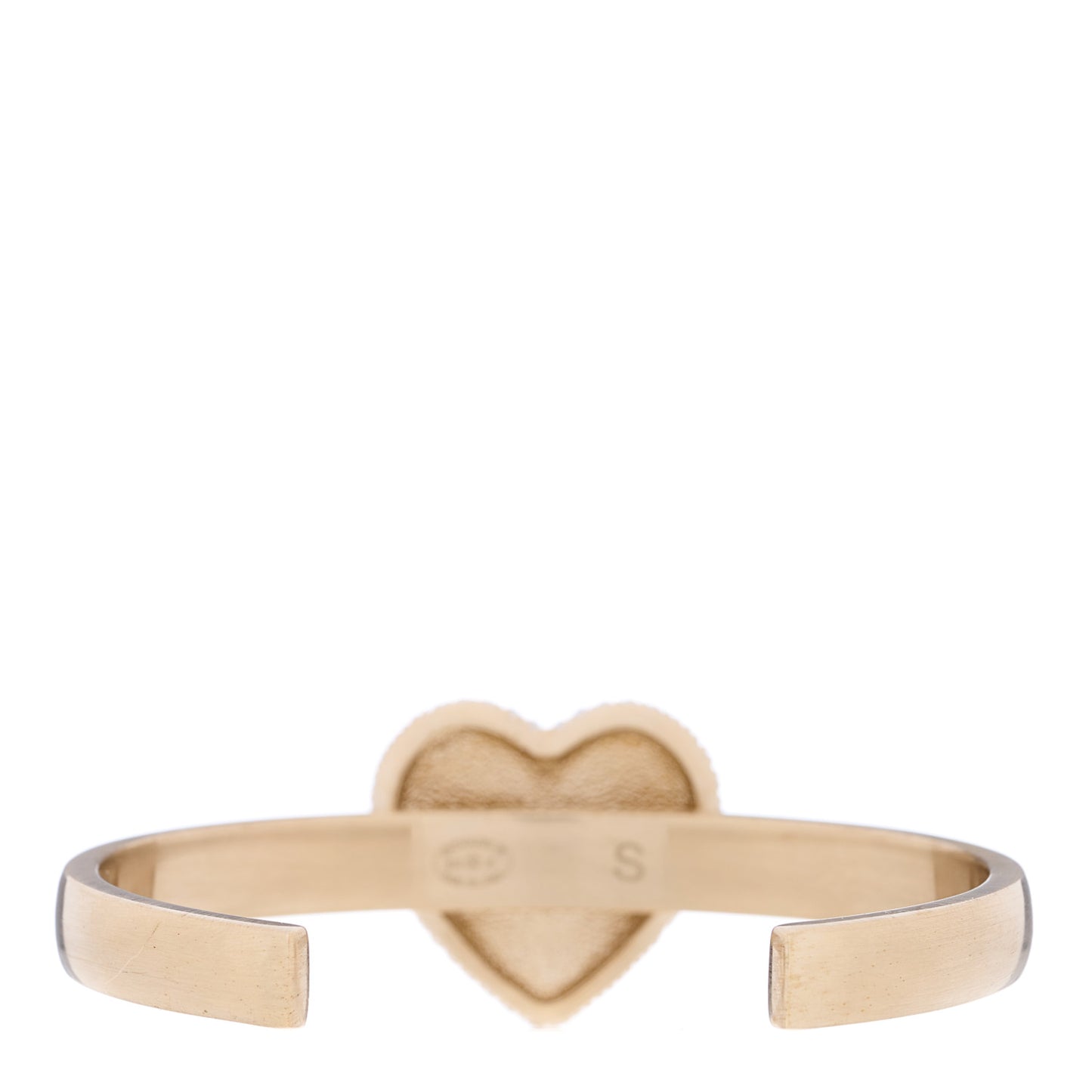 Resin Crystal Pearl Heart CC Cuff S Gold Black