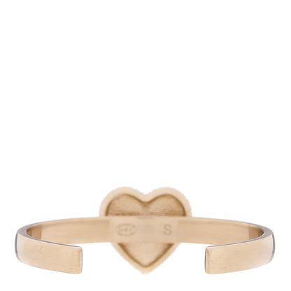 Chanel Resin Crystal Pearl Heart CC Cuff S Gold Black 2 of 3