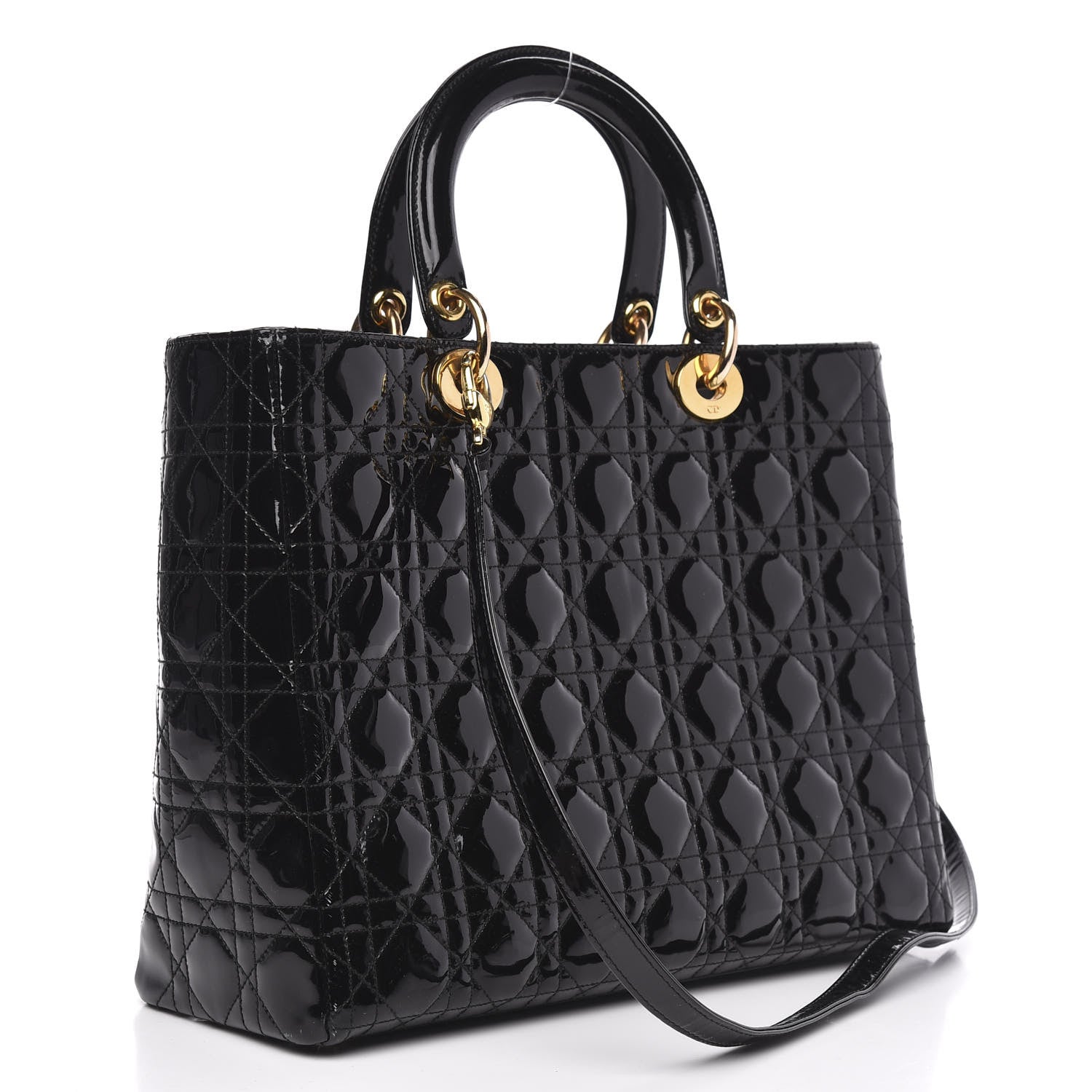 Christian Dior Patent Cannage Large Lady Dior Black 3 of 12