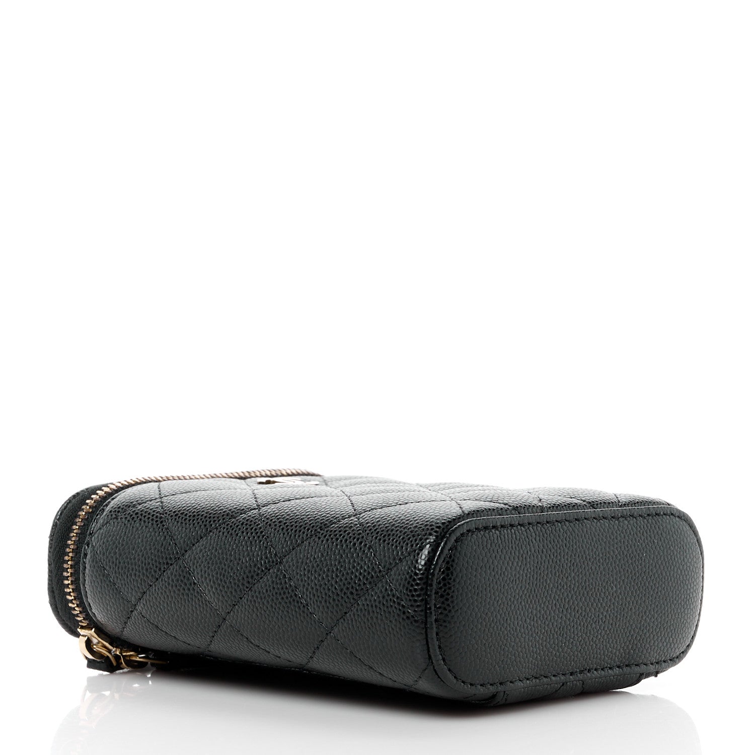 Chanel Caviar Quilted Small Vertical Coco Beauty Vanity Case With Chain Black 4 of 12