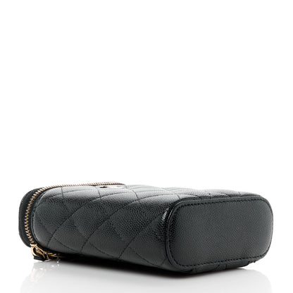 Chanel Caviar Quilted Small Vertical Coco Beauty Vanity Case With Chain Black 4 of 12
