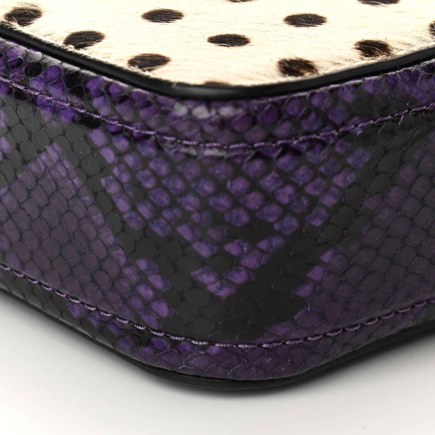 Marc Jacobs Snakeskin Embossed Pony Hair Polka Dot Small Snapshot Camera Bag White Multicolor 10 of 10