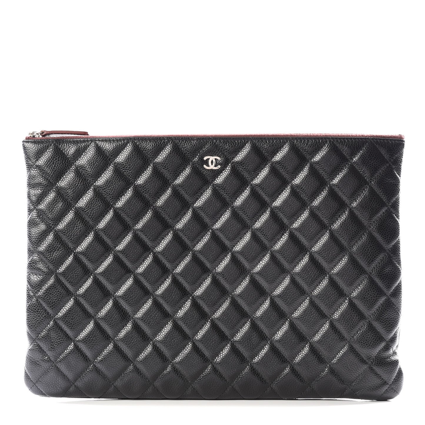 Caviar Quilted Large Cosmetic Case Black