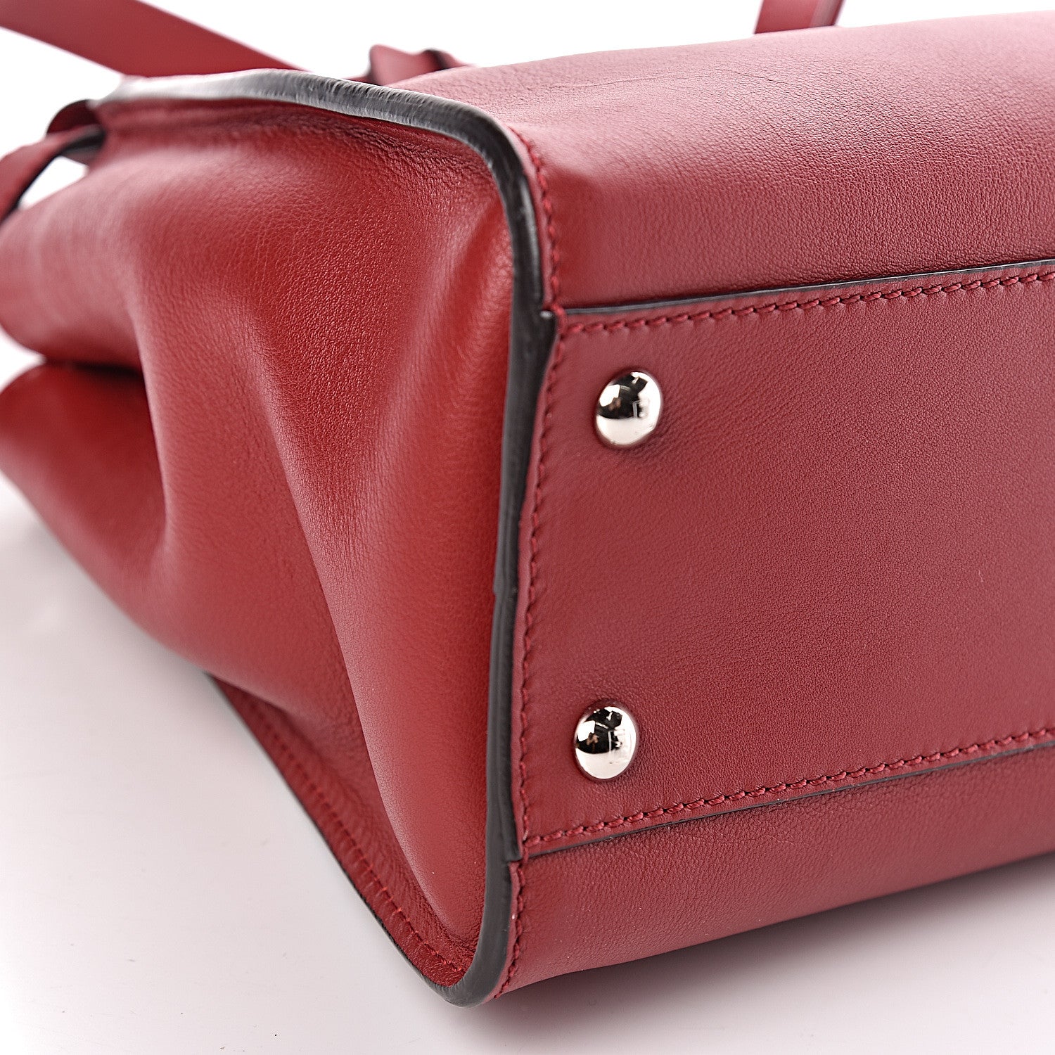 Fendi Vitello Seta Shiny Nappa Medium Peekaboo Iconic Satchel Ribes Azzurro Polvere 11 of 13