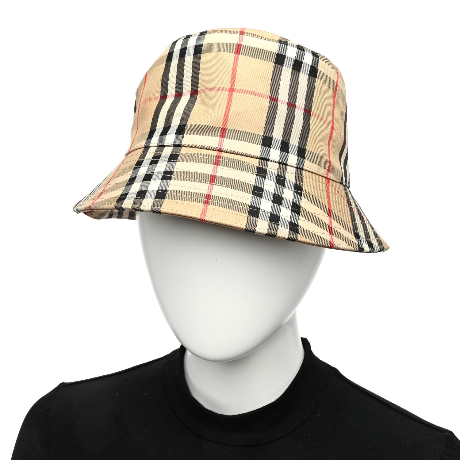 Burberry Technical Cotton Vintage Check Bucket Hat L Archive Beige 2 of 8