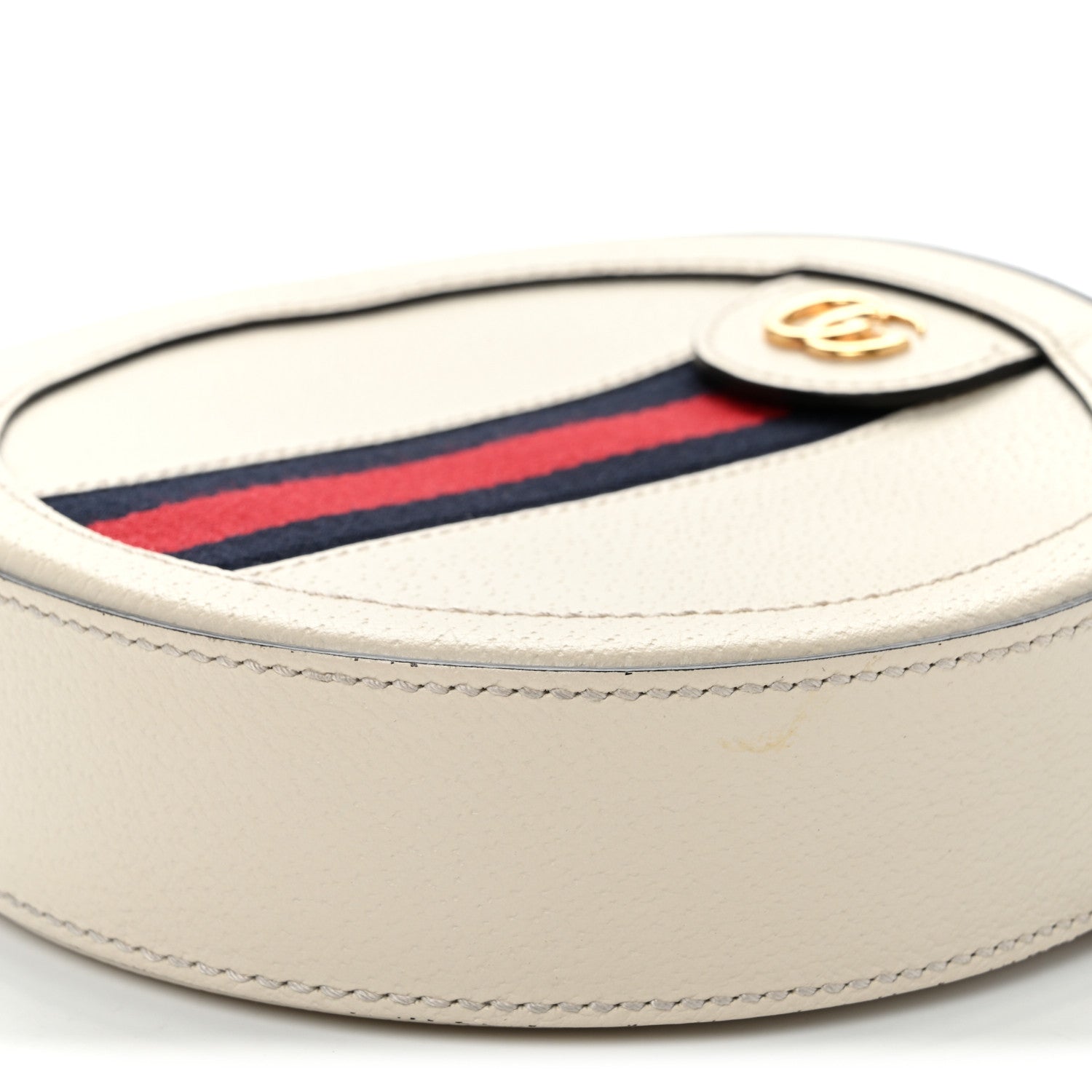 Gucci Textured Calfskin Web Mini Ophidia Round Shoulder Bag Mystic White 10 of 11