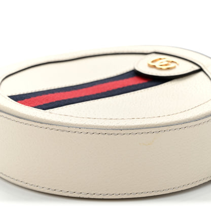 Gucci Textured Calfskin Web Mini Ophidia Round Shoulder Bag Mystic White 10 of 11