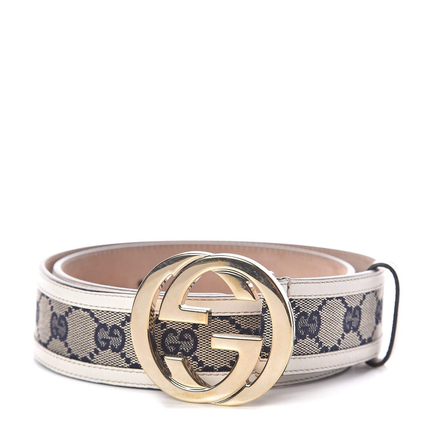 Monogram Cellarius Calfskin Interlocking G 40mm Belt Beige Blue Off White