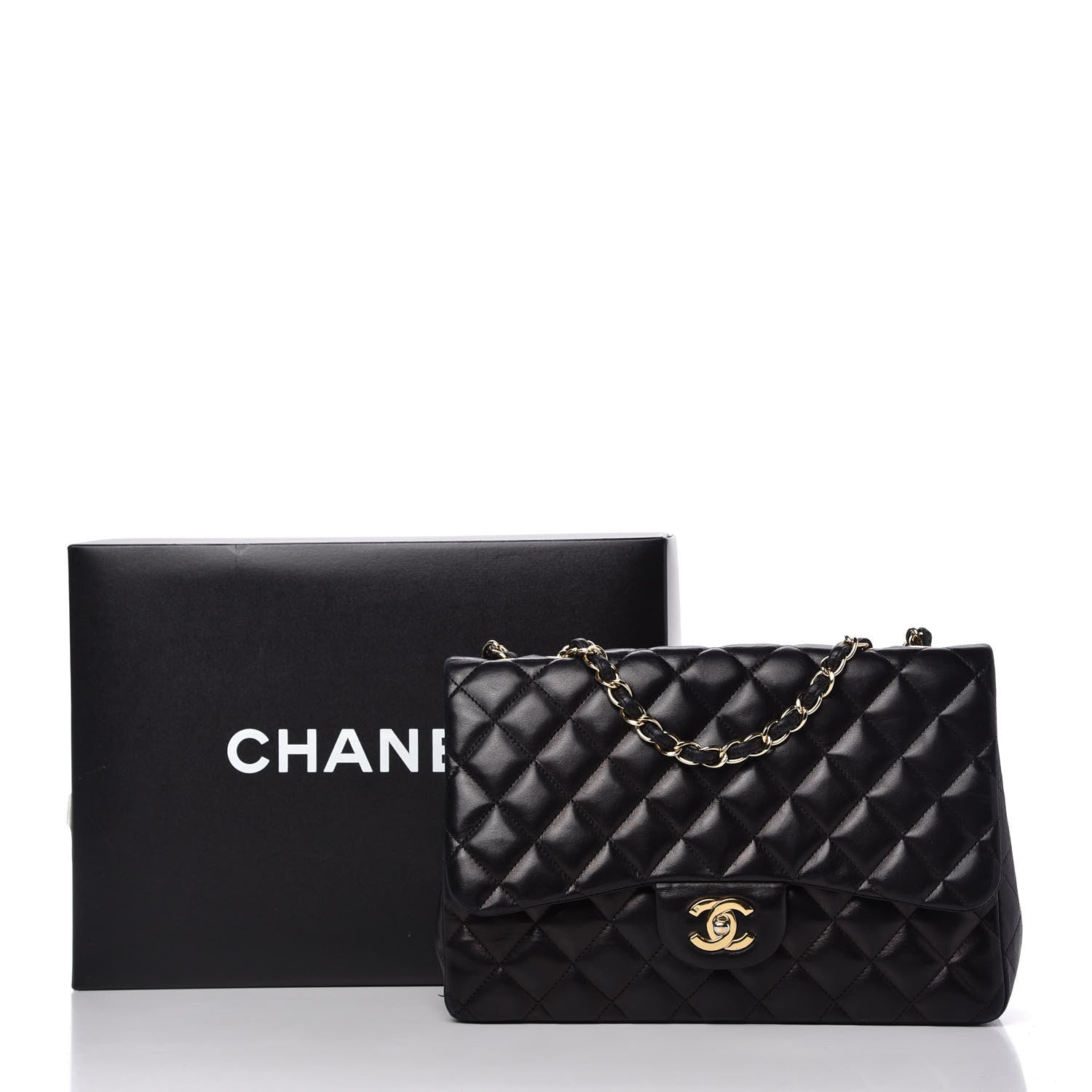 Chanel Lambskin Quilted Jumbo Single Flap Black 11 of 12