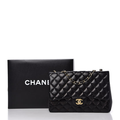 Chanel Lambskin Quilted Jumbo Single Flap Black 11 of 12