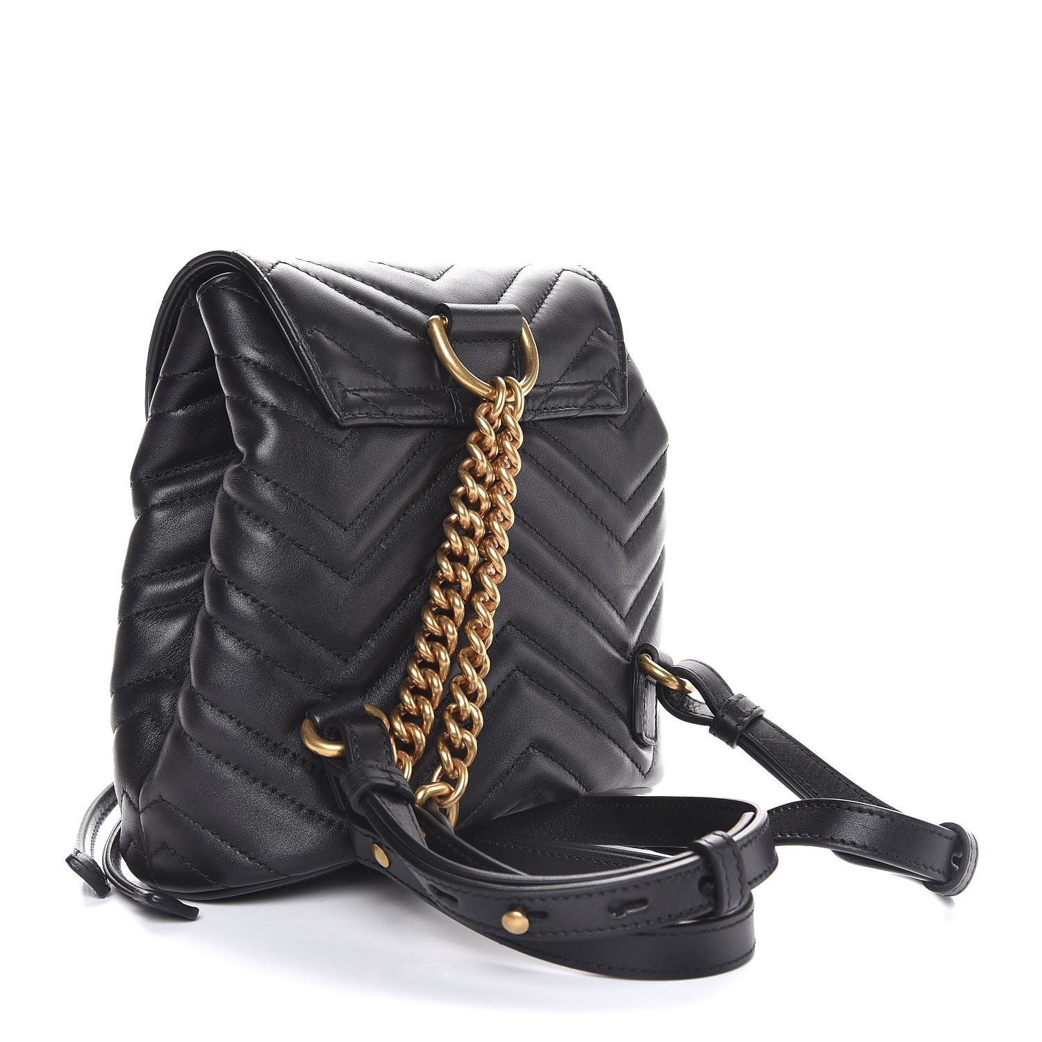 Gucci Calfskin Matelasse GG Marmont Flap Backpack Black 3 of 8