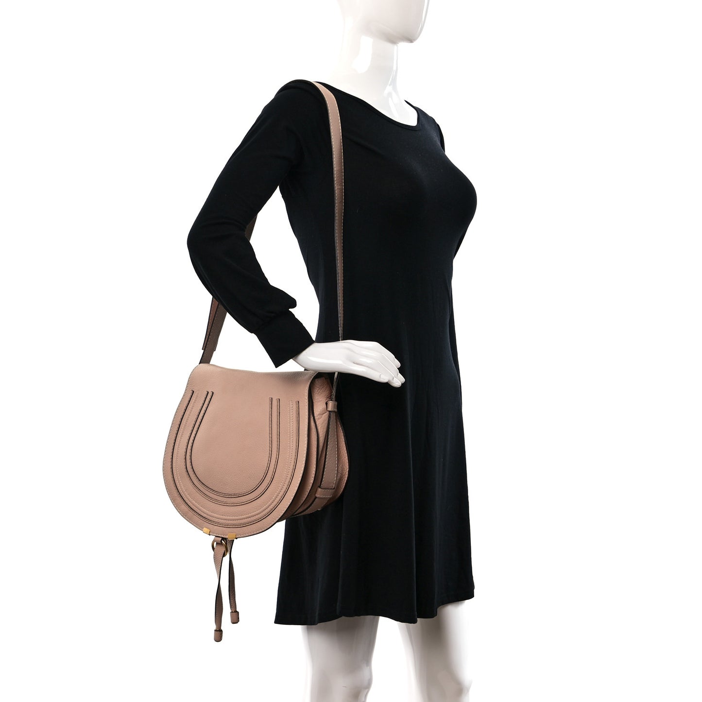 Calfskin Medium Marcie Saddle Bag Blush