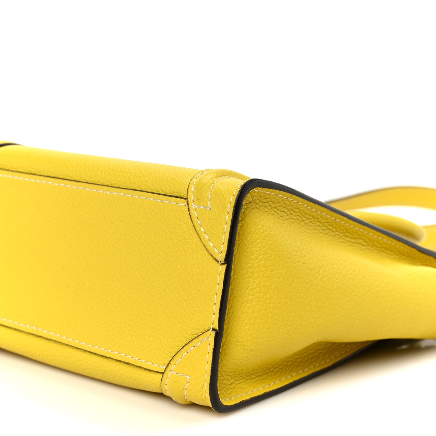Celine Drummed Calfskin Nano Luggage Citron 11 of 11