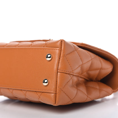 Chanel Caviar Quilted Mini Coco Handle Flap Light Brown 7 of 10